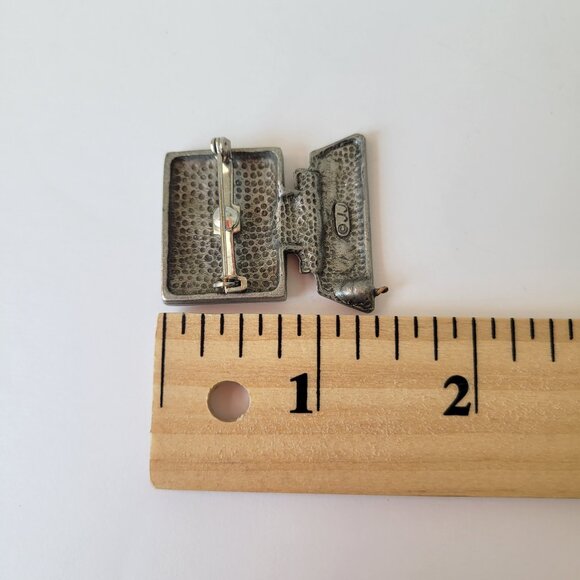 Vintage JJ Jonette Mouse Error ! Computer Tech Novelty Pewter Pin Brooch - Picture 4 of 4